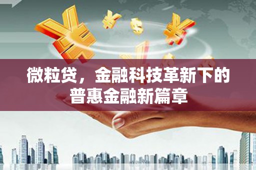 嵩县微粒贷，金融科技革新下的普惠金融新篇章