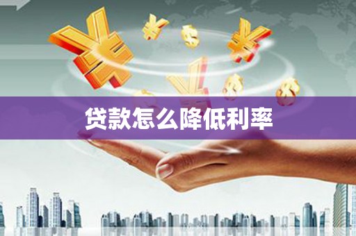 嵩县贷款怎么降低利率