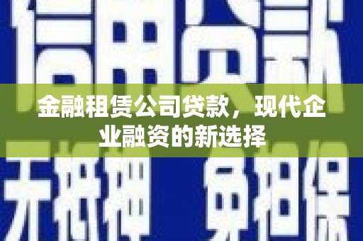 嵩县金融租赁公司贷款，现代企业融资的新选择