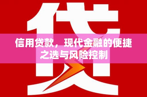 嵩县信用贷款，现代金融的便捷之选与风险控制