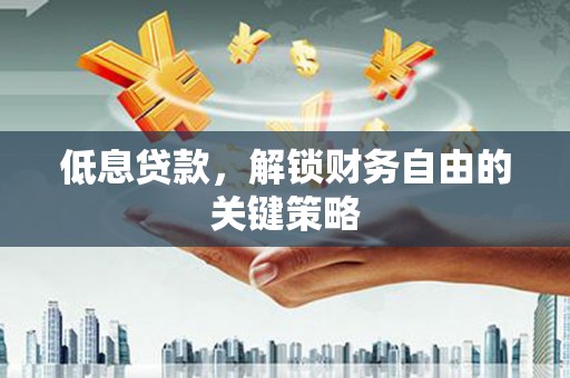 嵩县低息贷款，解锁财务自由的关键策略