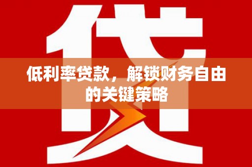 嵩县低利率贷款，解锁财务自由的关键策略