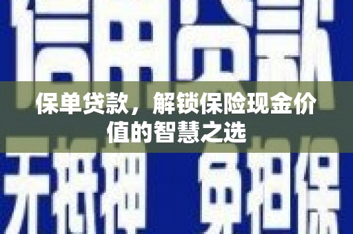 嵩县保单贷款，解锁保险现金价值的智慧之选