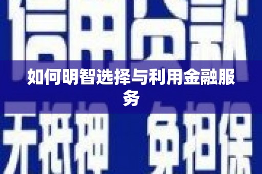 嵩县如何明智选择与利用金融服务