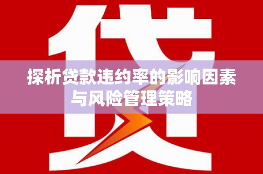 嵩县探析贷款违约率的影响因素与风险管理策略