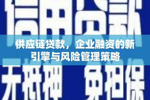 嵩县供应链贷款，企业融资的新引擎与风险管理策略