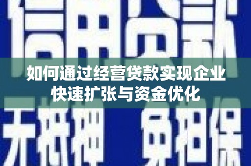嵩县如何通过经营贷款实现企业快速扩张与资金优化