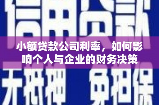 嵩县小额贷款公司利率，如何影响个人与企业的财务决策