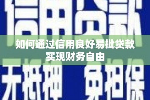 嵩县如何通过信用良好易批贷款实现财务自由