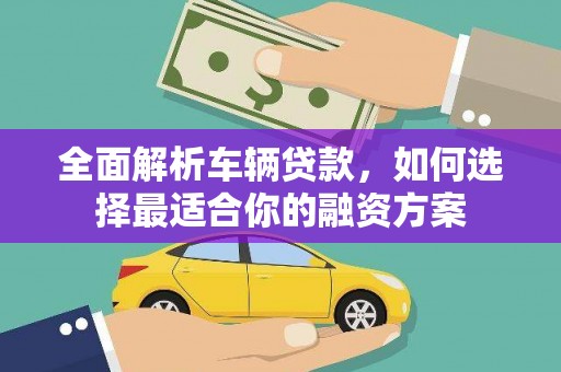 嵩县全面解析车辆贷款，如何选择最适合你的融资方案