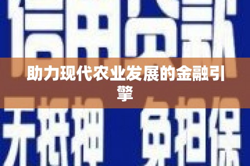 嵩县助力现代农业发展的金融引擎