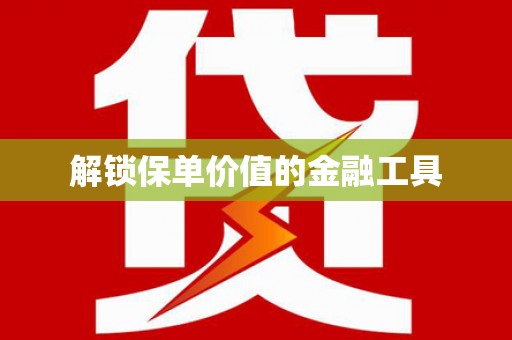 嵩县解锁保单价值的金融工具