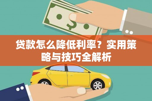 嵩县贷款怎么降低利率？实用策略与技巧全解析